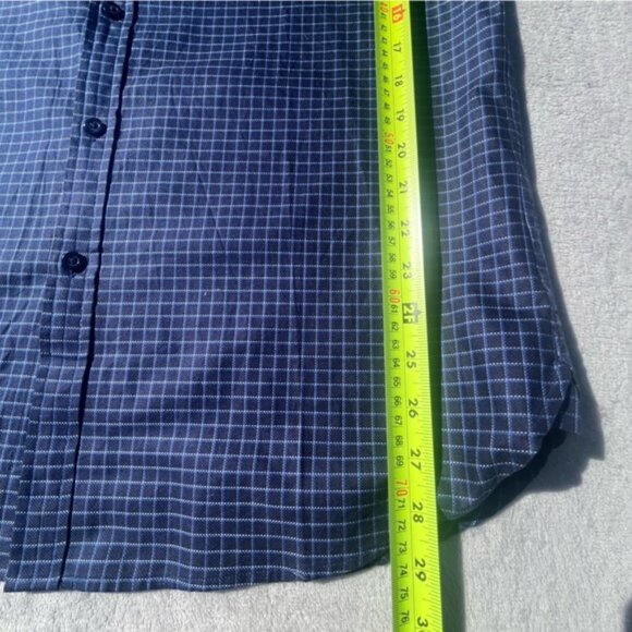 Claiborne Men's Blue and Blue/Red Plaid Slim Fit Dress Shirts Set 2 - Picture 9 of 16